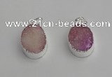NGP7187 15*20mm oval druzy quartz pendants wholesale