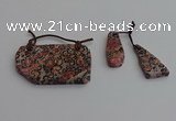 NGP7279 10*25mm - 25*45mm freeform red leopard skin jasper pendants sets