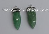 NGP7320 15*40mm - 16*45mm arrowhead green aventurine pendants