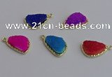 NGP7439 15*20mm freeform druzy quartz pendants wholesale