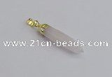 NGP7542 8*40mm sticks rose quartz pendants wholesale