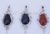 NGP768 5PCS 26*50mm teardrop gemstone pendants with brass setting