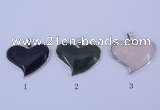 NGP778 5PCS 28*35mm heart gemstone pendants with brass setting
