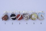 NGP788 5PCS 16*25mm mixed gemstone pendants with brass setting