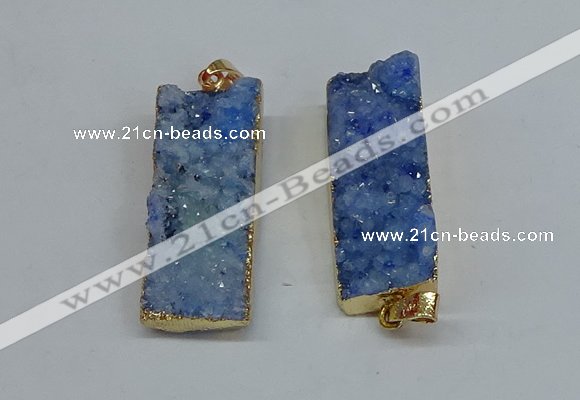 NGP8609 15*35mm - 16*40mm rectangle druzy agate pendants wholesale