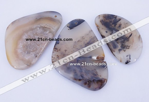 NGP866 5PCS 30-50mm*50-70mm freeform agate gemstone pendants