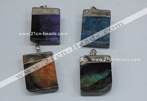 NGP8685 26*36mm rectangle druzy agate pendants wholesale