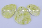 NGP951 5PCS 35-50mm*45-65mm freeform lemon jade gemstone pendants