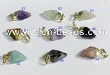 NGP9728 11*15mm arrowhead-shaped  mixed gemstone pendants wholesale