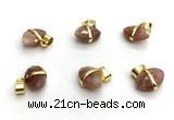 NGP9866 10*15mm faceted oval sunstone pendant