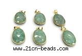 NGP9878 17*22mm faceted oval amazonite pendant