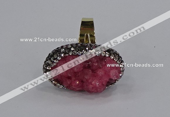 NGR1013 20*25mm - 22*30mm oval druzy quartz rings wholesale