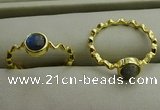 NGR1060 4mm coin labradorite gemstone rings wholesale