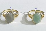 NGR1122 12*15mm oval mixed gemstone rings wholesale