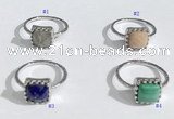 NGR1140 10mm square  mixed gemstone rings wholesale