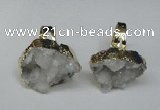 NGR129 18*25mm - 20*25mm freeform plated druzy quartz rings
