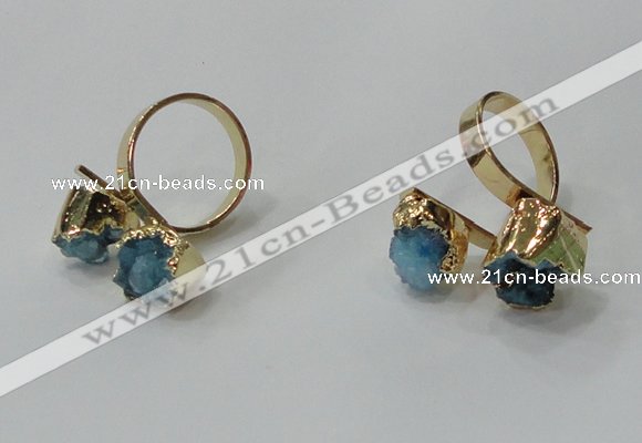 NGR189 8*10mm - 12*14mm freeform druzy agate gemstone rings