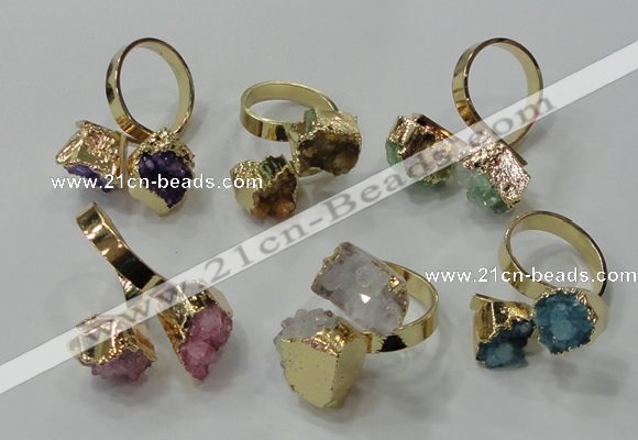 NGR191 8*10mm - 12*14mm freeform druzy agate gemstone rings
