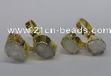NGR193 10*14mm - 15*20mm oval druzy agate gemstone rings