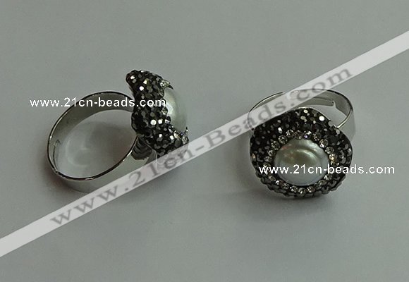 NGR2000 20*20mm flower pearl rings wholesale