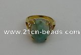 NGR2028 10*15mm faceted oval amazonite gemstone rings