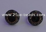 NGR2155 20mm - 22mm coin plated druzy agate gemstone rings
