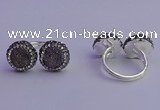 NGR2177 12mm - 14mm coin plated druzy agate rings wholesale