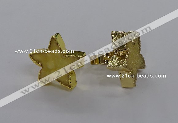 NGR281 25*25mm - 30*30mm star druzy agate gemstone rings