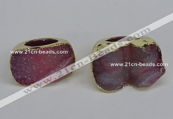 NGR305 25*40mm - 30*35mm freeform druzy agate gemstone rings
