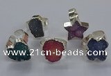 NGR335 10*14mm - 18*20mm freeform druzy agate gemstone rings