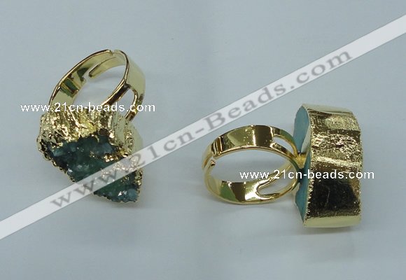 NGR55 18*25mm - 20*30mm freeform plated druzy agate rings