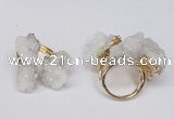 NGR95 15*20mm - 20*25mm nuggets plated druzy quartz rings