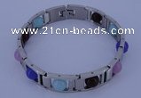 SSB119 8.3 inches 12mm width 304 stainless steel & plastic beads