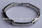 SSB12 9 inches 304 stainless steel inlaid with clear zirconia bracelet