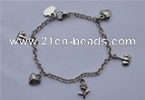 SSB17 8 inches 304 stainless steel chain dangling charms bracelet