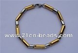 SSB36 8.7 inches 5.5mm width gold plated 304 stainless steel bracelet