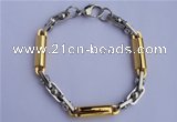 SSB37 8.8 inches 8mm width gold plated 304 stainless steel bracelet