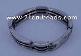 SSB61 8.5 inches 12mm width black rubber & 304 stainless steel bracelet