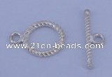 SSC19 5pcs 11mm donut 925 sterling silver toggle clasps