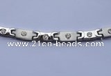 SSN07 19.5 inches 304 stainless steel inlaid with rhinestones necklace
