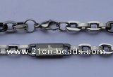 SSN26 21 inches 7 width black 304 stainless steel necklace wholesale
