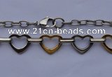 SSN32 21 inches 304 stainless steel heart chain necklace wolesale