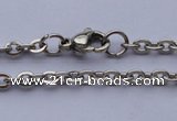 SSN40 19.5 inches 2.5mm width 304 stainless steel necklace wolesale