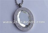 SSP01 28*35mm 304 stainless steel faceted oval clearl rhinestone pendant