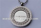 SSP04 4*31mm 304 stainless steel with clear rhinestones pendant