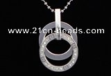 SSP08 3*24mm 304 stainless steel inlaid clear rhinestones pendant
