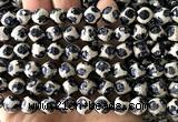 CAA6211 15 inches 8mm faceted round electroplated Tibetan Agate beads