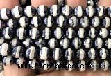 CAA6231 15 inches 8mm faceted round electroplated Tibetan Agate beads