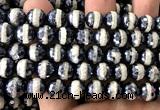 CAA6232 15 inches 10mm faceted round electroplated Tibetan Agate beads