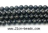 CAE324 15.5 inches 12mm round astrophyllite gemstone beads